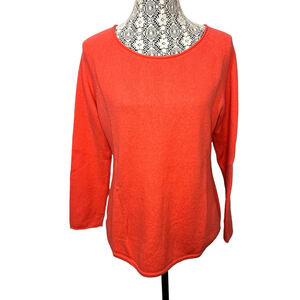 Cashmere wool blend Women's Celeste loose fit Sweater, M, Coral